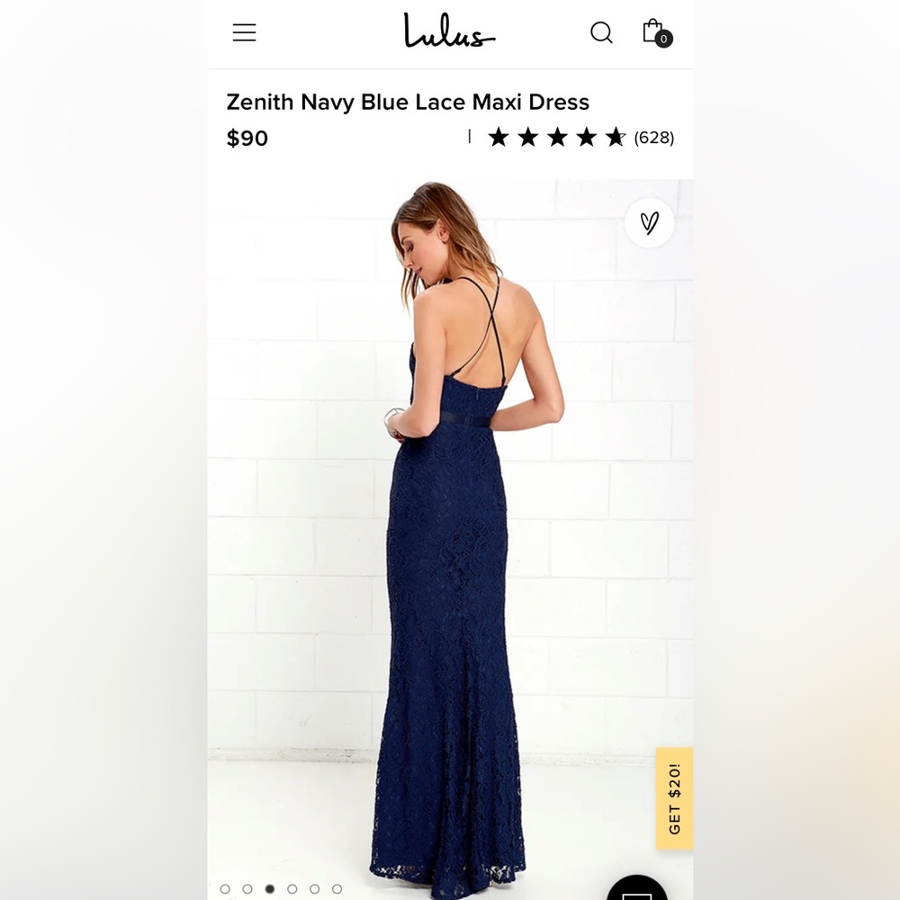 Lulu's Zenith Deep Blue Lace Maxi Dress